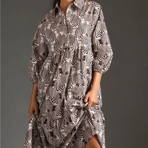 Anthropologie Maeve Zebra Patterned Dress